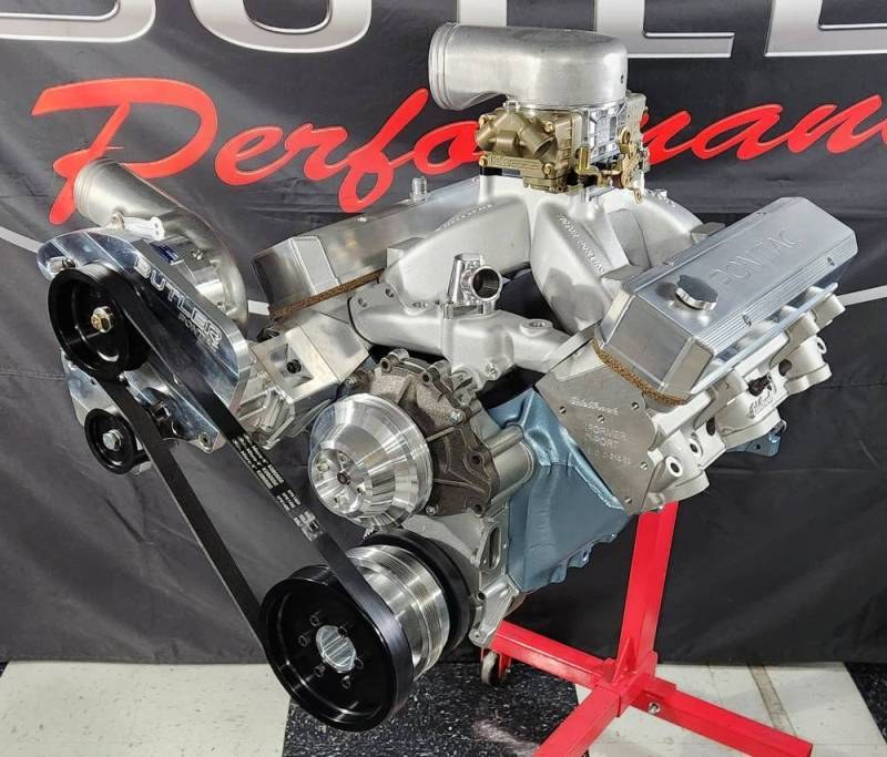 Butler custom ProCharger serpentine kit on a Pontiac V8