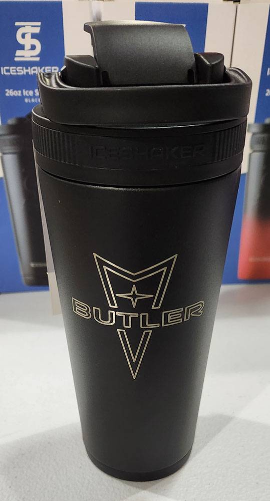 Butler Pontiac Logo 26oz Iceshaker Flex Bottle, Red/Black, No Handle