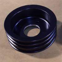 Ram Air Restorations - Pontiac 3-Groove Crankshaft Pulley for 1971 and later A/C Applications-Black Anodized