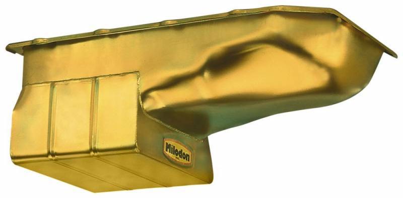 Milodon 18425 Gold Zinc Plated Low Profile Oil Pan Pickup for Pontiac 