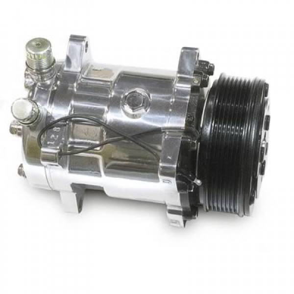 March Performance - March A/C Compressor (Polished) w/Serpentine Pulley MAR-P410