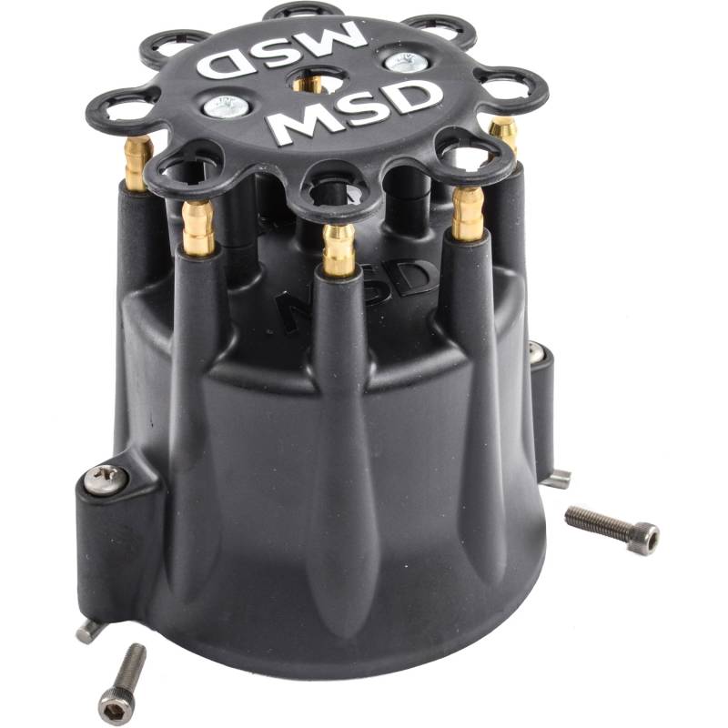 MSD Performance - MSD/GM Distributor Cap - HEI Terminals, Black  for 8528 and 8563 Distributor