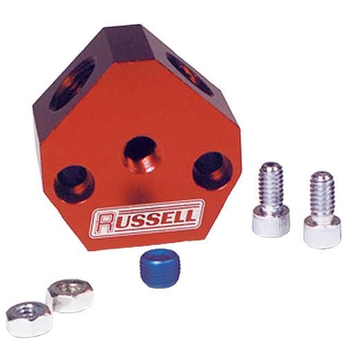 Russell - Russell Billet Fuel Y-Block 3/8 Inlet And Outlet RUS-650370