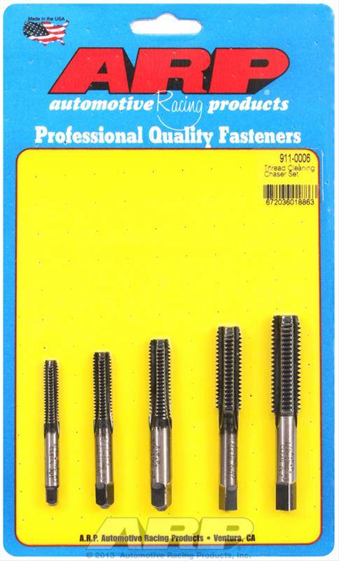 ARP - ARP Thread Chaser, 1/4-20 in, 5/16-18 in, 3/8-16 in, 7/16-14 in and 1/2-13 in Male Thread, Steel, Universal, Set of 5