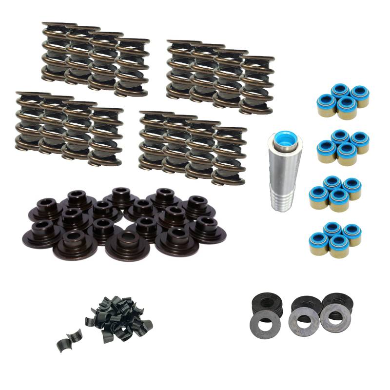 Butler Performance - Butler Spring Kit, Crower Dual Valve Springs, Flat Tappet, Retainers, locks, seals, shims, Cast Iron Heads