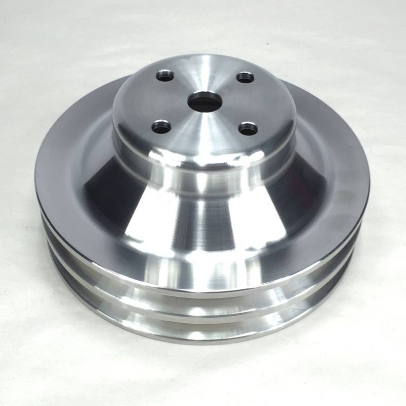 Ram Air Restorations - Pontiac Pontiac 2 Groove Water Pump Pulley, 1969 1/2-1970 w/4.50" water pump, 6 1/2", Alm Finish, **A/C Applications** (Also 4" to 4.5" Conversion Pulley)
