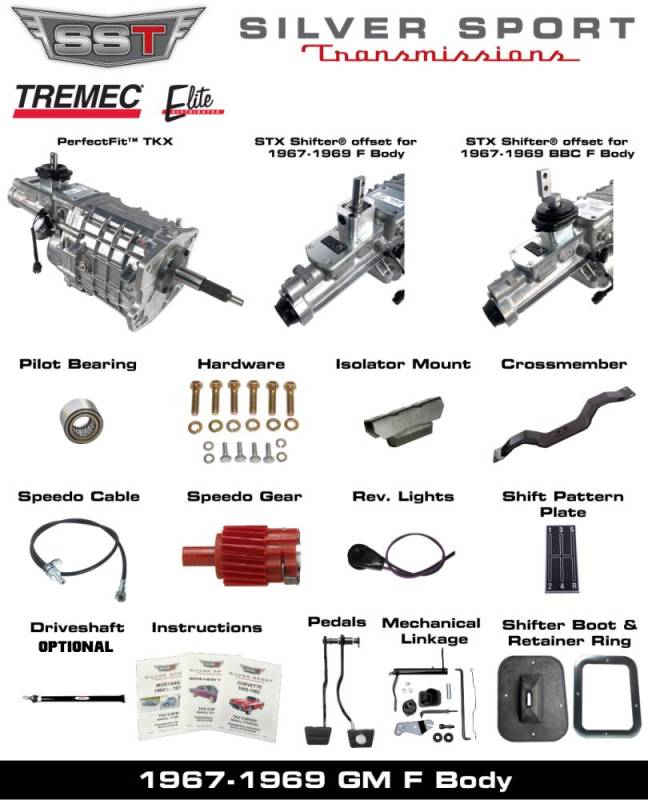 SST - 67-69 FB, F-Body, SST Tremec Perfect-Fit 5 Speed TKX Transmission Kit, Auto to TKX