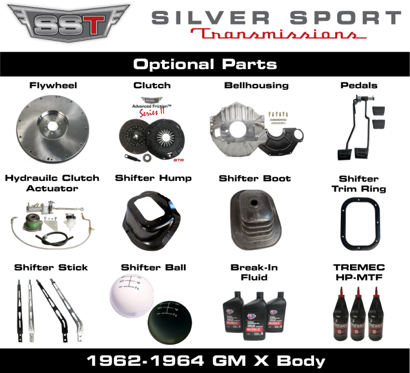 62-64 X-Body, SST Tremec Perfect-Fit 5 Speed TKX Transmission Kit