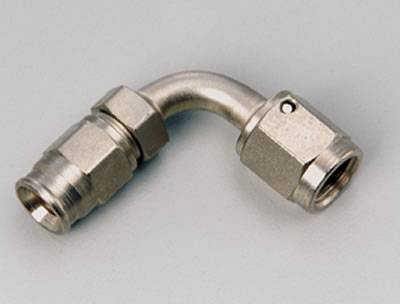 -3 AN PowerFlex Brake Hose End, 90 Degree Shiny