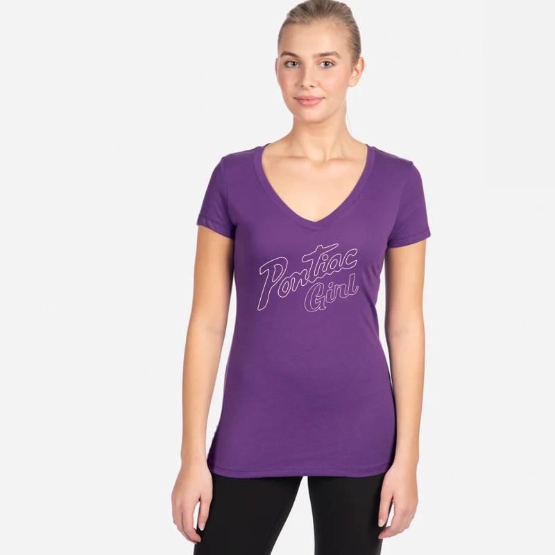 Pontiac Girl - Pontiac Girl V-Neck T-Shirt, Purple