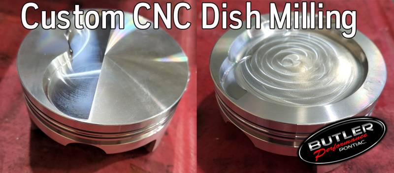 Ross Racing Pistons - Butler Ross Quick Ship 16 to 42cc Dish Top Forged Pistons, 3.750" Str., 4.092" Bore, Set/8