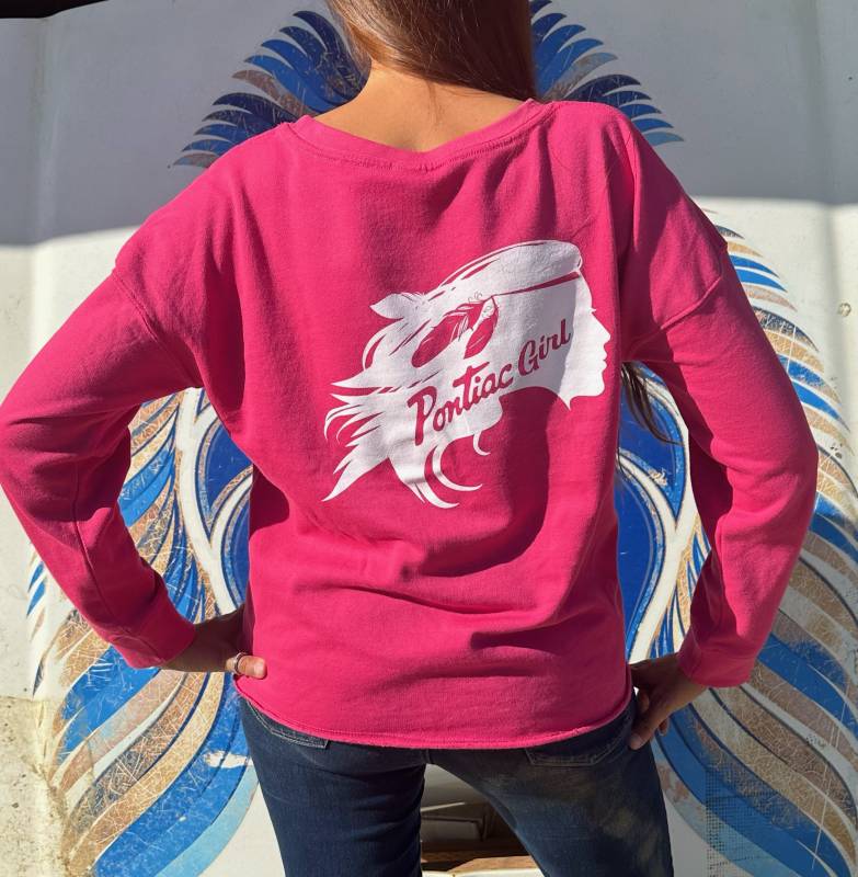 Pontiac Girl - Pontiac Girl Loose Sweat Shirt, Hot Pink