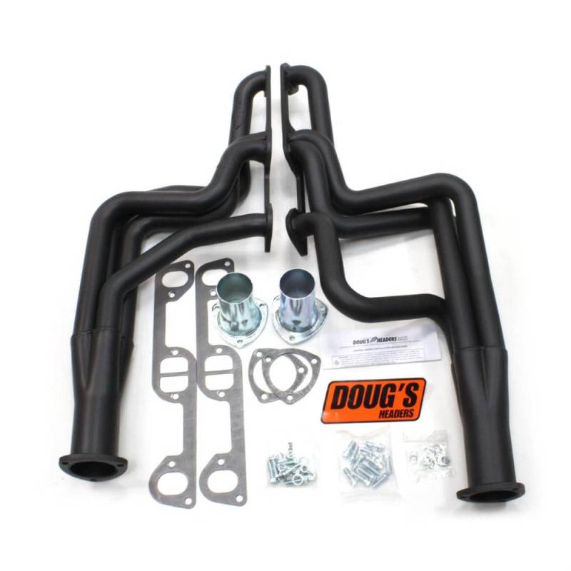 Doug's Headers - Doug's Headers 1 3/4" 4-Tube Full Length D-Port Headers Pontiac GTO 326-455 68-72 Black Painted