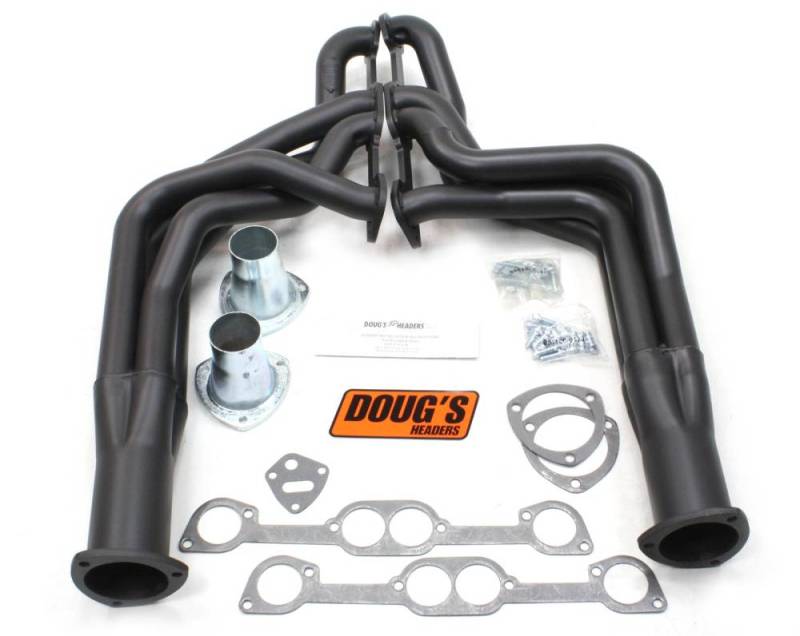 Doug's Headers - Doug's Headers 1 7/8" 4-Tube Full Length Round Port Headers Pontiac Firebird 326-455 67-69 Black