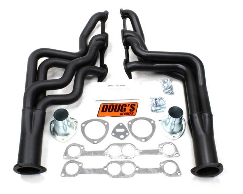 Doug's Headers - Doug's Headers 1 7/8" 4-Tube Full Length Round Port Headers Pontiac GTO 326-455 64-72 Black