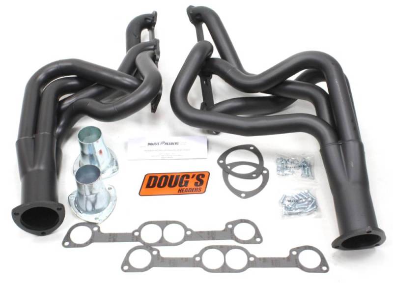 Doug's Headers - Doug's Headers 2" 4-Tube Full Length Round Port Headers Pontiac GTO 400-455 68-72 Black