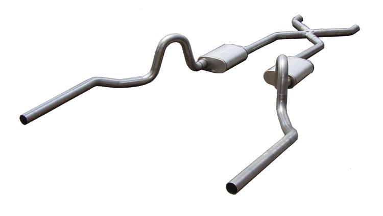 Pypes Exhaust - 1964-1972 GM A-Body 2.5 or 3.0" Inch Crossmember Back Exhaust System With X-Pipe 409 Stainless