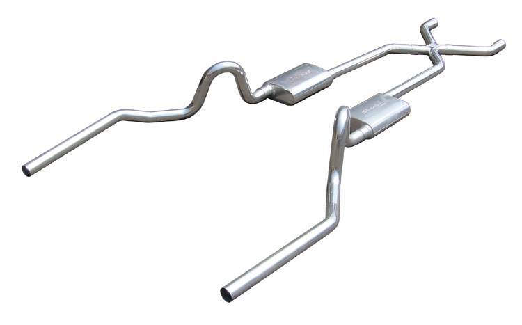 Pypes Exhaust - 1964-1972 GM A-Body 2.5 or 3.0" Inch Crossmember Back Exhaust System With X-Pipe 304 Polished Stainless