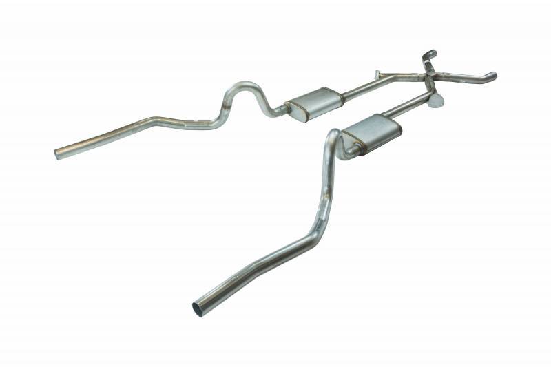 Pypes Exhaust - 1970-1971 GTO Valance Exit 2.5 Inch Crossmember Back  X-Change Exhaust System With X-Pipe 409 Stainless