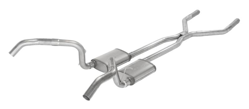 Pypes Exhaust - 1967-1969 2.5/3.0 Inch F-Body Crossmember Back Exhaust System With H-Bomb H-Pipe Quarter Panel Exit 409 Stainless