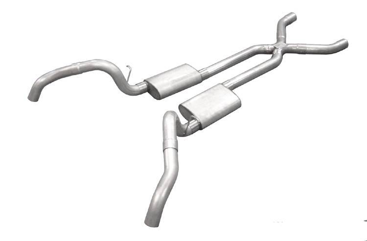 Pypes Exhaust - 1967-1969 2.5 Inch F-Body Crossmember Back Exhaust System With X-Pipe & Quarter Panel Exit 409 Stainless