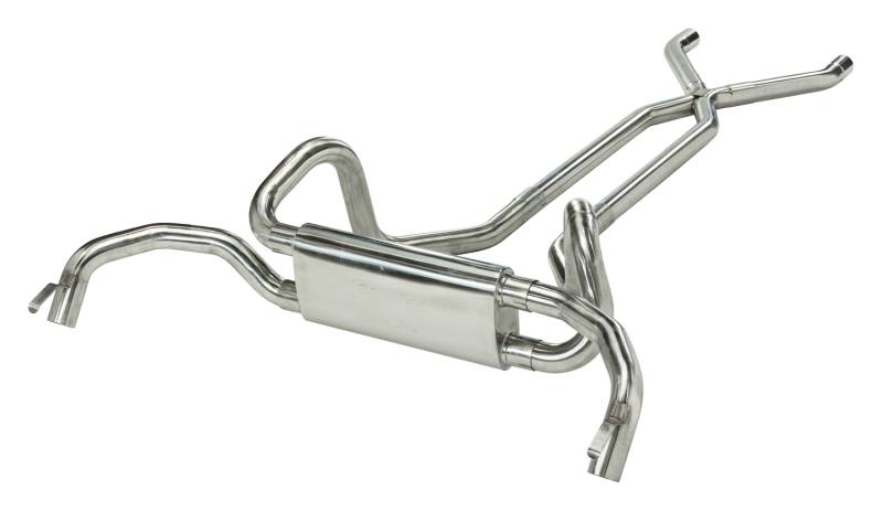 Pypes Exhaust - 1967-1974 2.5 Inch F/X-Body Crossflow Crossmember Back Exhaust System With X-Pipe System 304 Polished Stainless Race Pro Muffler