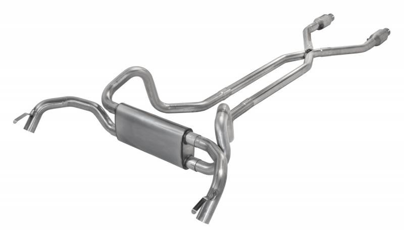 Pypes Exhaust - 1975-1981 2.5 Inch F/X-Body Crossflow Crossmember Back Exhaust System With X-Pipe System Includes Catalytic Converters 409 Stainless Race Pro Muffler