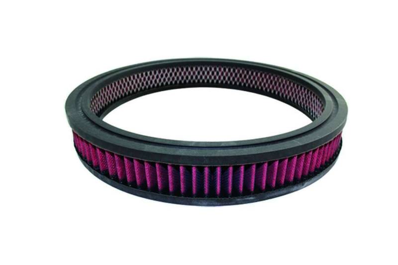 Butler Performance - Air Filter Element, Round, 14 in Diameter, 2 in Tall, Reusable Cotton, Red, Universal, Each