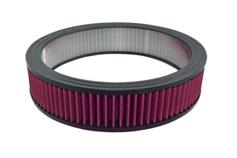 Butler Performance - Air Filter Element, Round, 14 in Diameter, 3 in Tall, Reusable Cotton, Red, Universal, Each