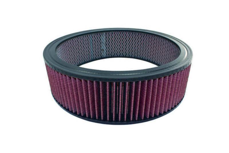 Butler Performance - Air Filter Element, Round, 14 in Diameter, 4 in Tall, Reusable Cotton, Red, Universal, Each
