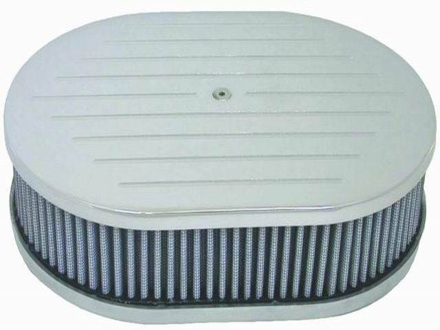 RPC - Polished 12" Oval Air Cleaner w/ Washable Element - 5" Stud included, Fits 5 1/8" neck size