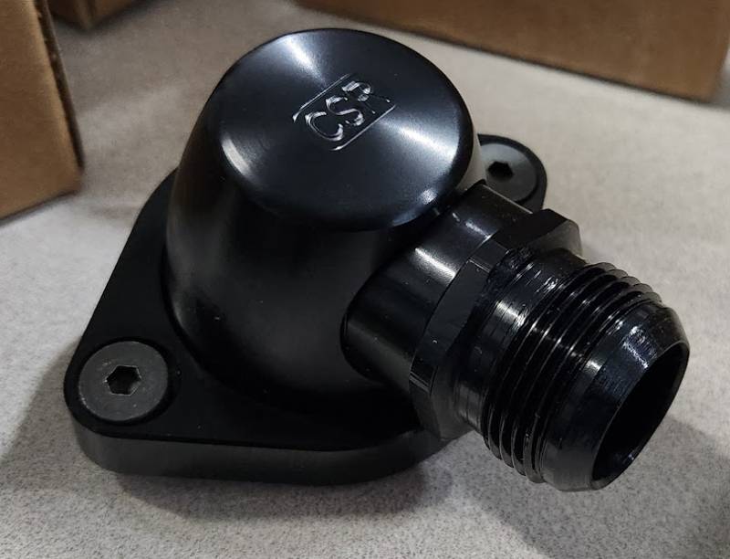 Butler Performance - Pontiac 20 AN Hose Connect Swivel  Thermostat Housing, Black