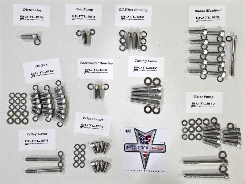 Butler Performance - Butler Pontiac Complete Engine Accessory Bolt Kit- Allen Head- Stainless Steel 1969-79 ABO-A-5201