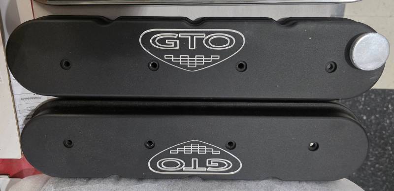 Butler Performance - LS GTO Log CNC Engraved Late Model Pontiac/LS Aluminum Valve Covers (Set) Black