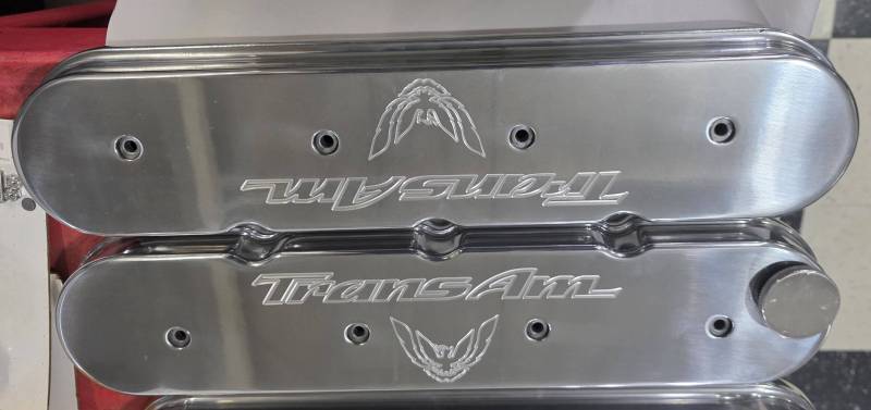 Butler Performance - LS Trans Am Log CNC Engraved Late Model Pontiac/LS Aluminum Valve Covers (Set) Polished