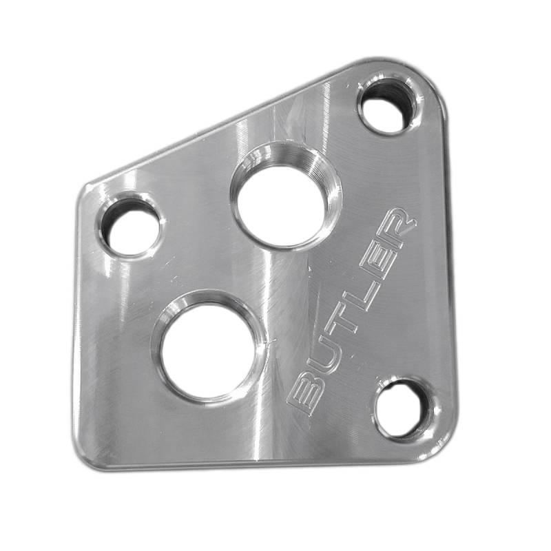 Butler Performance - Pontiac Billet Bolt On Remote Oil Filter Bypass Plate 1/2" pipe BPI-1011