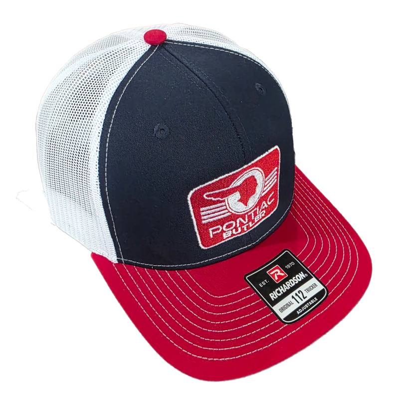 Butler Performance - Pontiac Classic Hat, 5 Panel, Navy/Red/White, Adjustable, 112FP