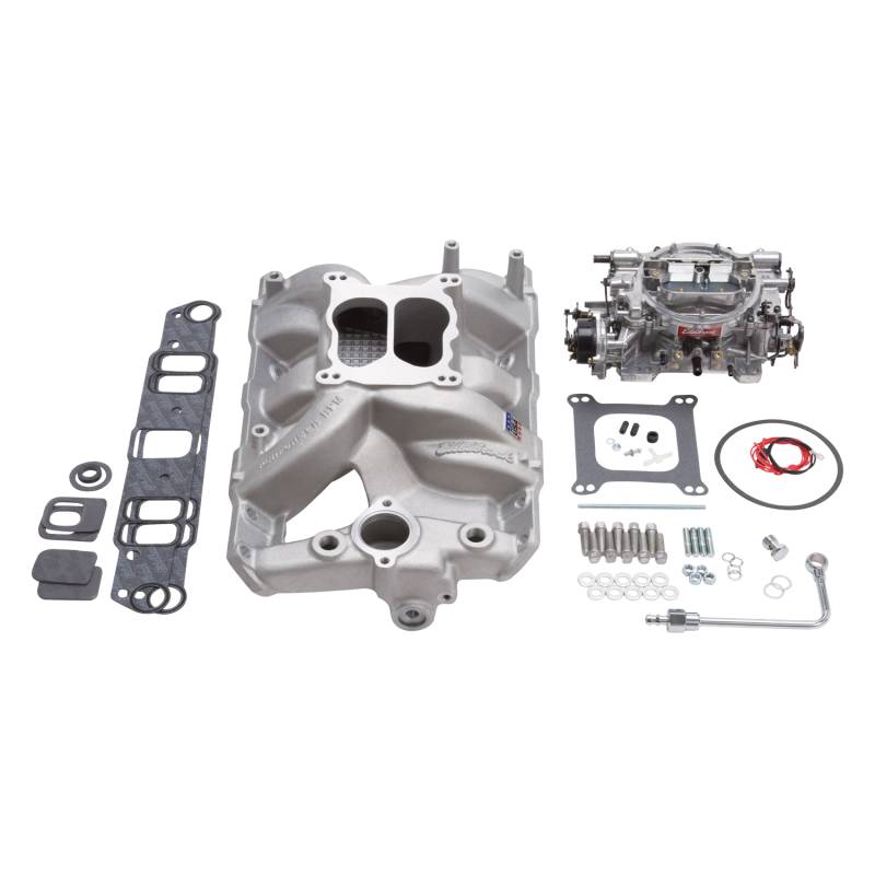 Edelbrock - Single-Quad Manifold and carb Kit for 1965-79 Pontiac 389-455