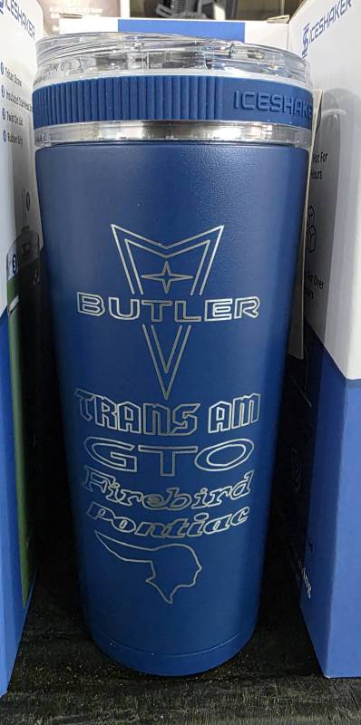 Butler Performance - Pontiac Logos 26oz Iceshaker Flex Bottle, Navy, No Handle