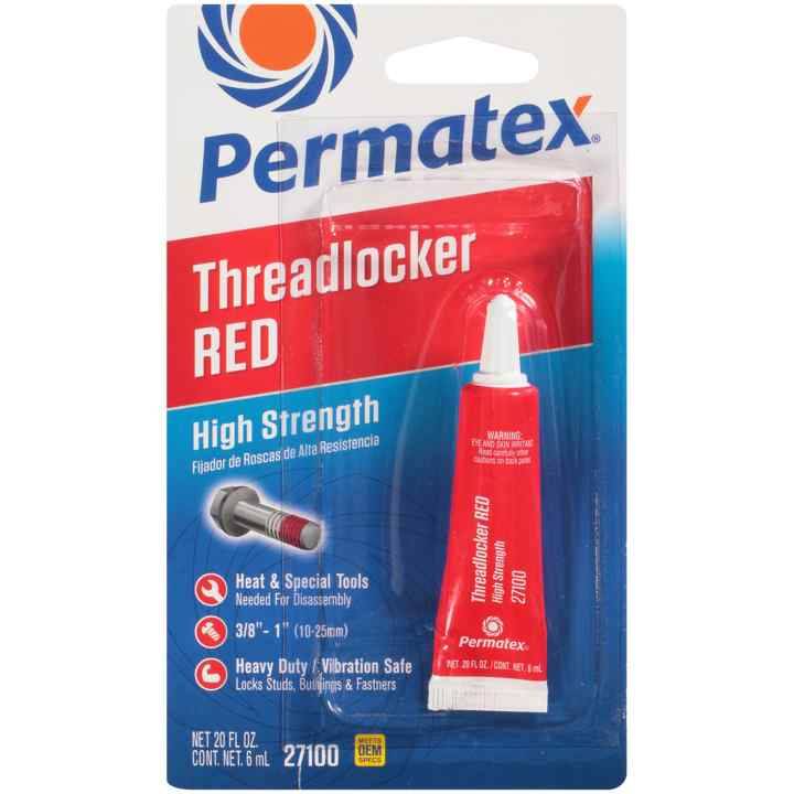 Permatex - Permatex Thread Locker, Red, High Strength, 6 ml Tube, Each