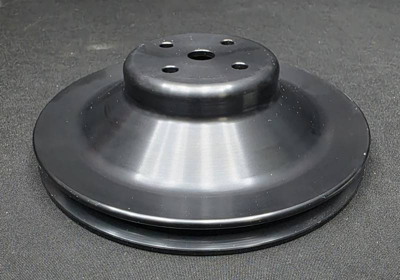 Ram Air Restorations - Pontiac Single Groove 1968-70 Water Pump Pulley-Black Anodized