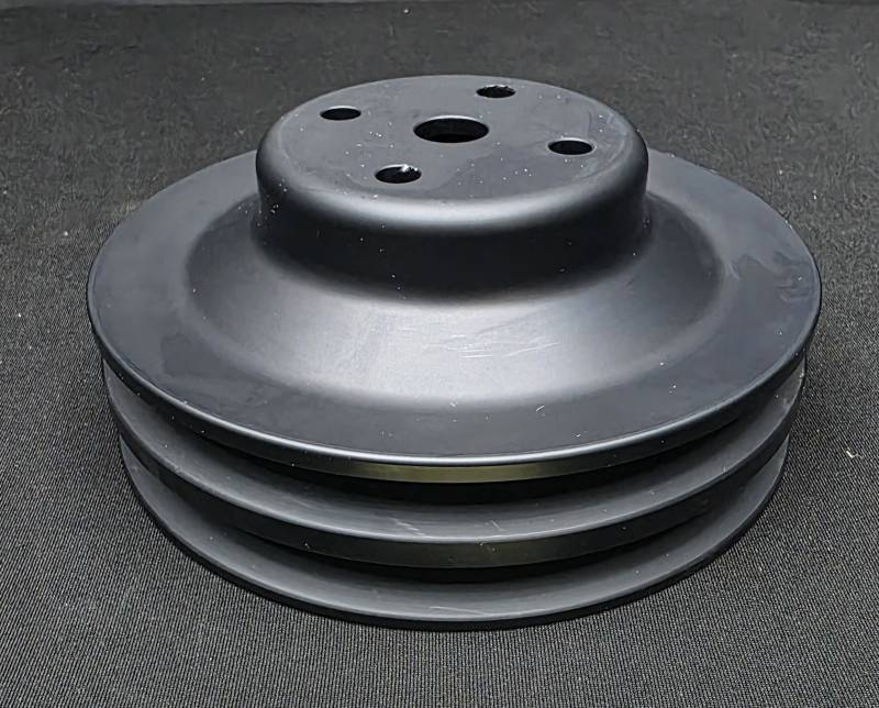 Ram Air Restorations - Pontiac 2 Groove Water Pump Pulley (Black)-1971 and Later A/C applications, 6.5" Diameter
