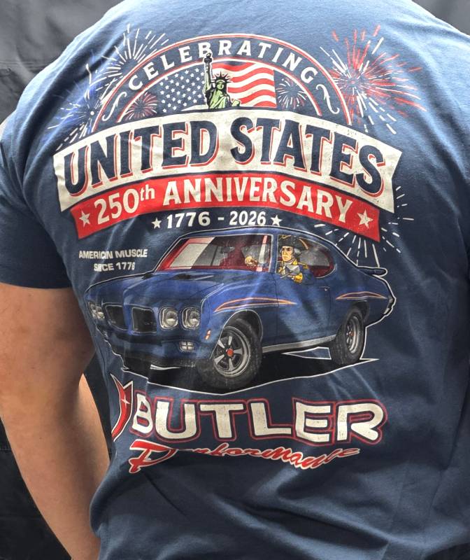 Butler Performance - America 250th Anniversary T-Shirt, Blue, Medium-3XL