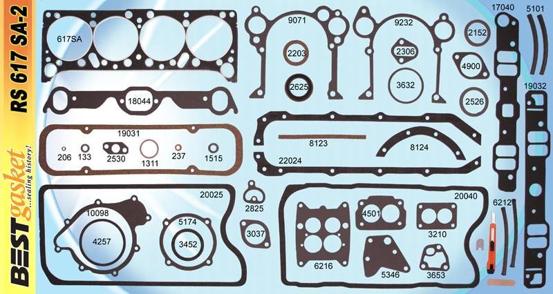 Best Gasket - Complete Engine Gasket Kit w/ Rear Main Rope Seal, Pontiac 1961-79 326/350/389/400/421/428/455  Except RA/SD