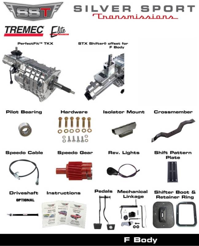 SST - 70-81 FB/TA, F-Body, SST Tremec Perfect-Fit 5 Speed TKX Transmission Kit, Auto to TKX