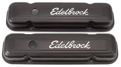 Edelbrock - Edelbrock Pontiac Signature Series Black Valve Covers
