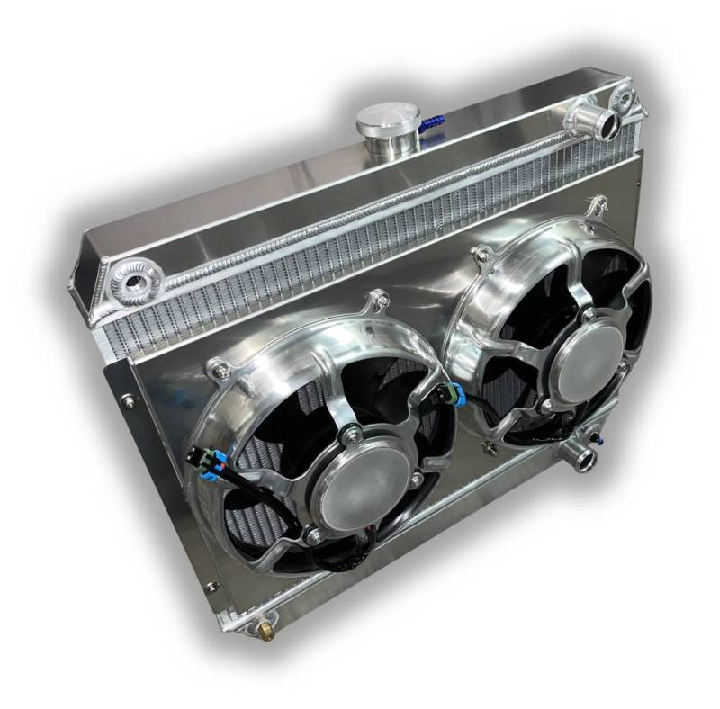 Entropy - 1964 – 1967 GTO Aluminum Radiator With Dual HPX Fans – Pontiac V8 Engines – 22″ Height