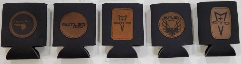 Butler Performance - Leather Patch Can Cooler, Insulated, Custom Laser Logo
