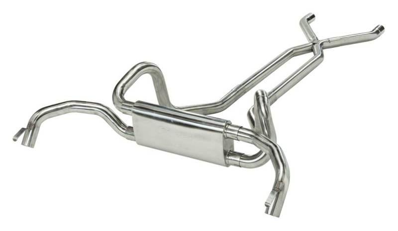 Pypes Exhaust - 1967-1974 2.5 Inch F/X-Body Crossflow Crossmember Back Exhaust System With X-Pipe System 304 Polished Stainless Race Pro Muffler