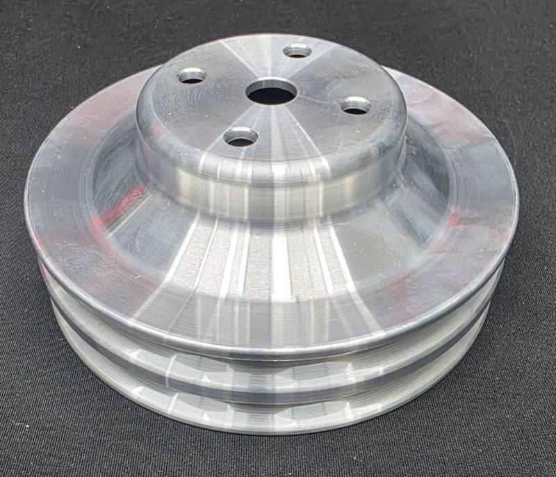 Ram Air Restorations - Pontiac 2 Groove Water Pump Pulley (Billet)-1971 and Later A/C applications, 6.5" Diameter